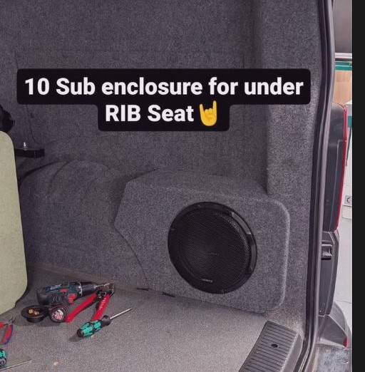 VW Transporter T5–T6.1 10" LOW level Subwoofer Enclosure / Sub Box - Image 9