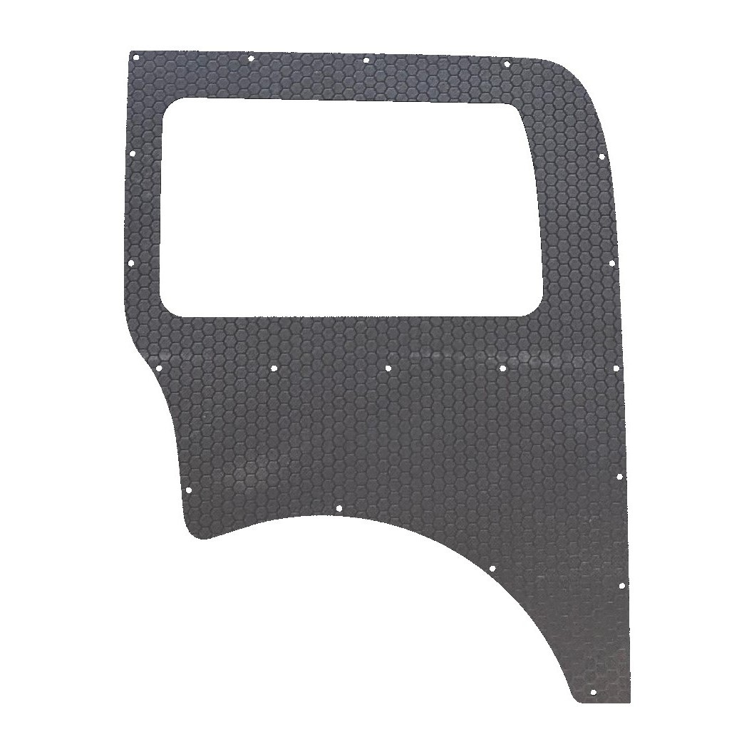 A single wall panel in HEX for VW Transporter T5, T6, and T6.1 vans, featuring precision cutouts for side windows.